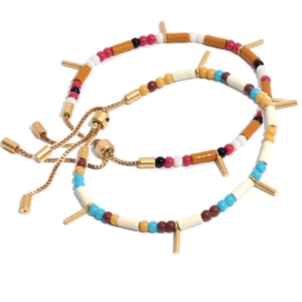 One Madewell Adjustable Bridal Shower Bachelorette Multi Seed Bead Bracelet